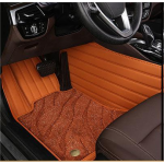 Suitable For  Audi Full Encircling Car Floor Mat Leather Plus Star Blanket- Brown