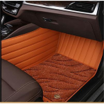 Suitable For  Audi Full Encircling Car Floor Mat Leather Plus Star Blanket- Brown