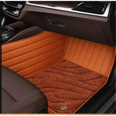 Suitable For Benz Full Encircling Car Floor Mat Leather Plus Star Blanket- Brown 02