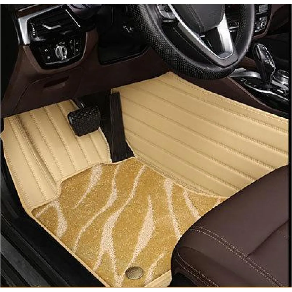 Suitable For  Audi Full Encircling Car Floor Mat Leather Plus Star Blanket- Beige