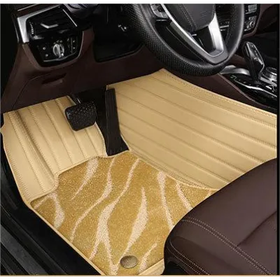 Suitable For Benz Full Encircling Car Floor Mat Leather Plus Star Blanket- Beige 01
