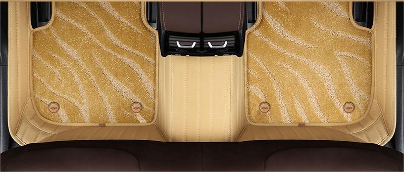 Suitable For  Audi Full Encircling Car Floor Mat Leather Plus Star Blanket- Beige