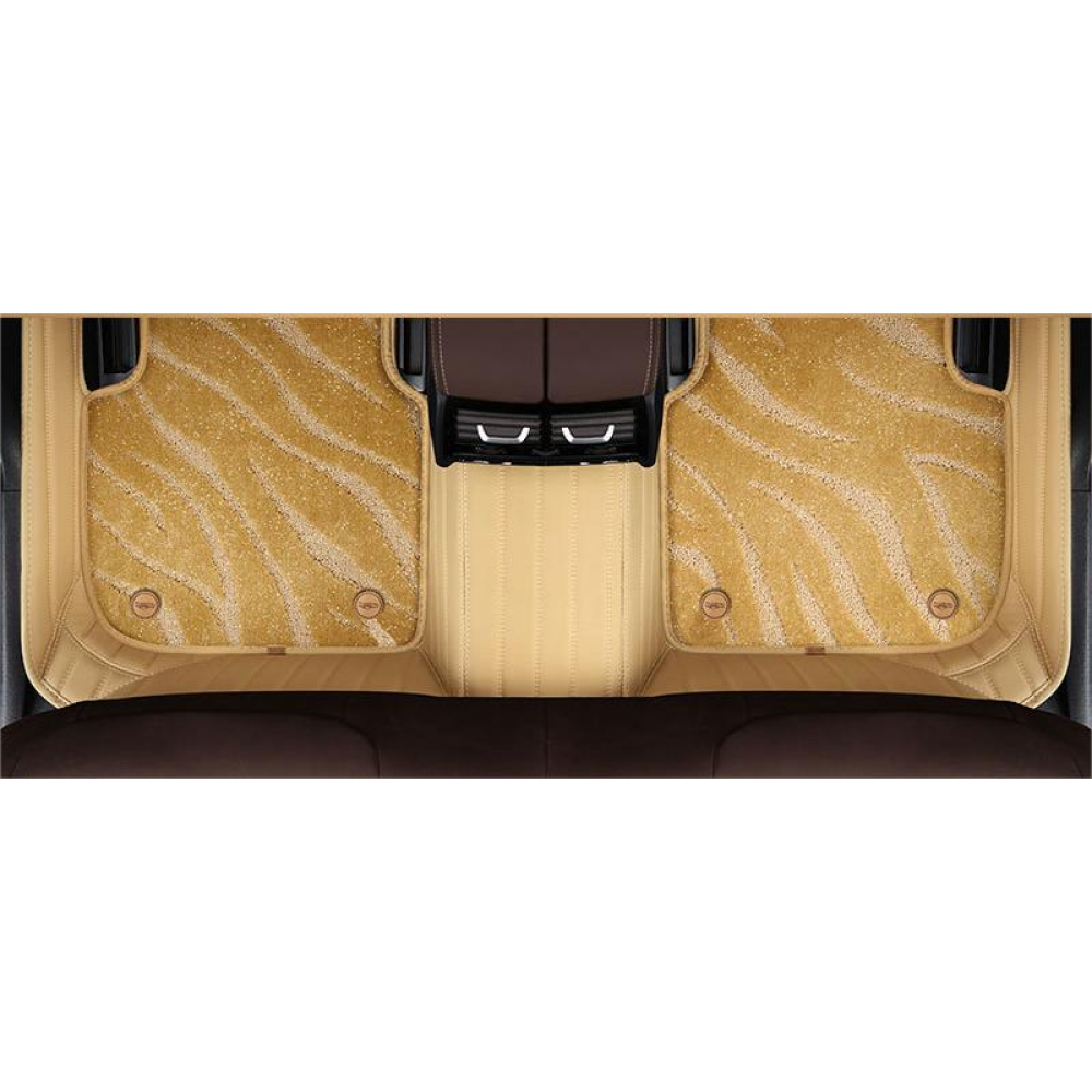 Suitable For  Audi Full Encircling Car Floor Mat Leather Plus Star Blanket- Beige
