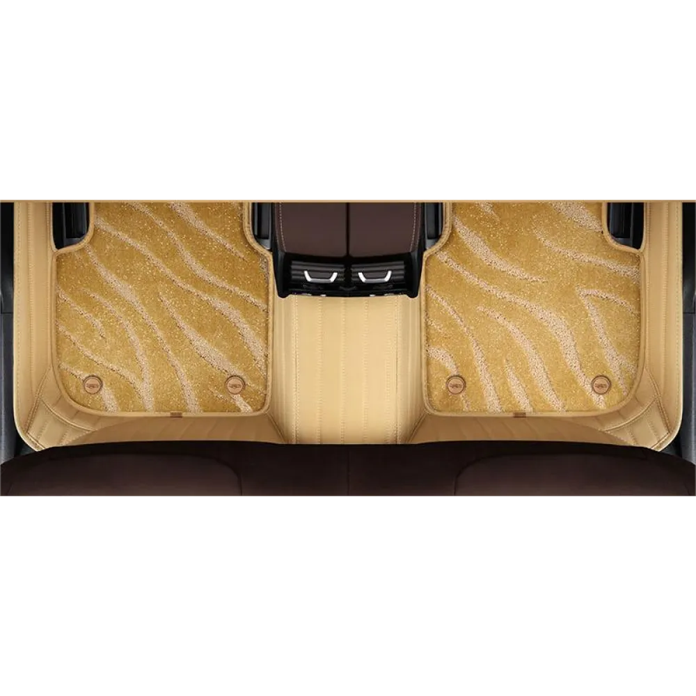 Suitable For  Audi Full Encircling Car Floor Mat Leather Plus Star Blanket- Beige