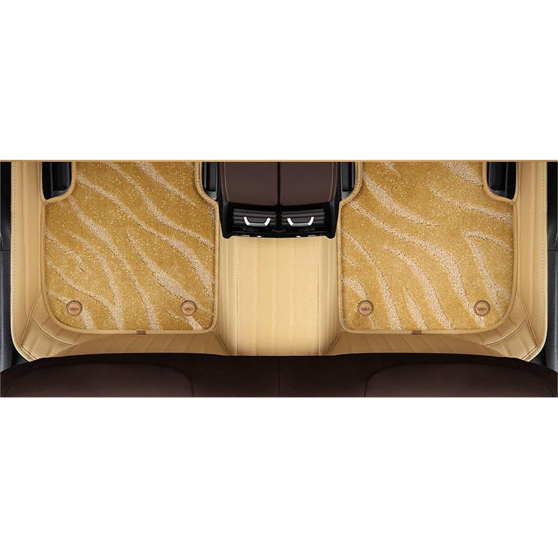 Suitable For  Audi Full Encircling Car Floor Mat Leather Plus Star Blanket- Beige