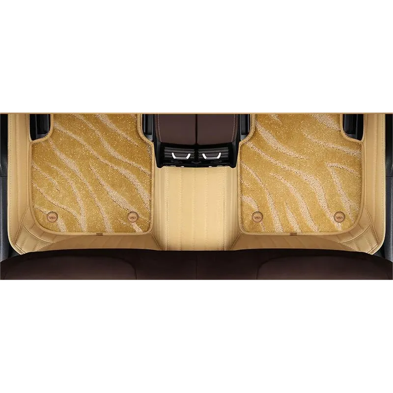 Suitable For  Audi Full Encircling Car Floor Mat Leather Plus Star Blanket- Beige