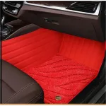 Suitable For BNW Full Encircling Car Floor Mat Leather Plus Star Blanket-Red