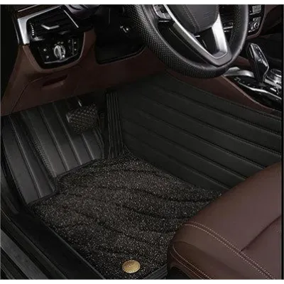 Suitable For Benz Full Encircling Car Floor Mat Leather Plus Star Blanket-Black 01