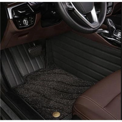 Suitable For Benz Full Encircling Car Floor Mat Leather Plus Star Blanket-Black 01