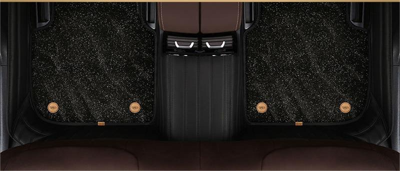 Suitable For Volvo Full Encircling Car Floor Mat Leather Plus Star Blanket-Black