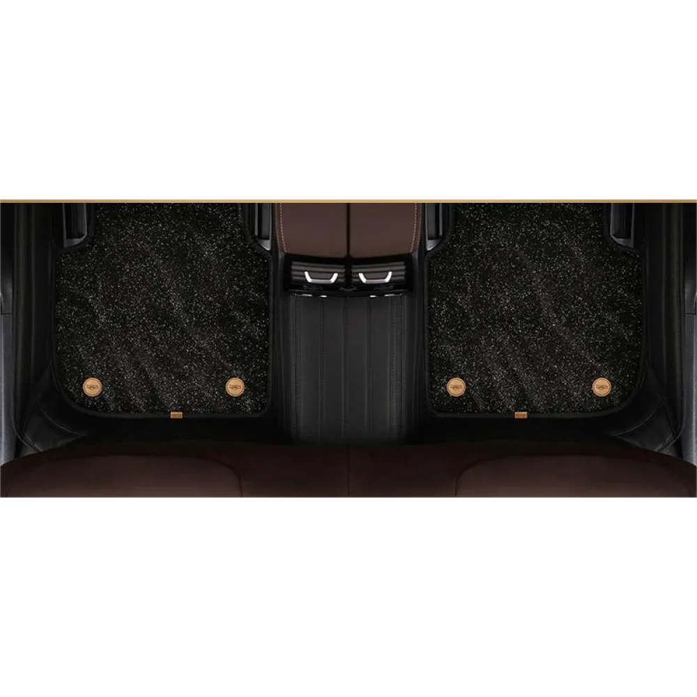 Suitable For  VW Full Encircling Car Floor Mat Leather Plus Star Blanket-Black