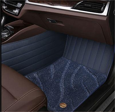 Suitable For Ford Full Encircling Car Floor Mat Leather Plus Star Blanket-Blue