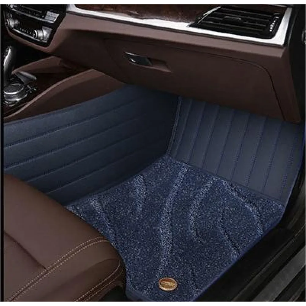 Suitable For BMW Full Encircling Car Floor Mat Leather Plus Star Blanket-Blue