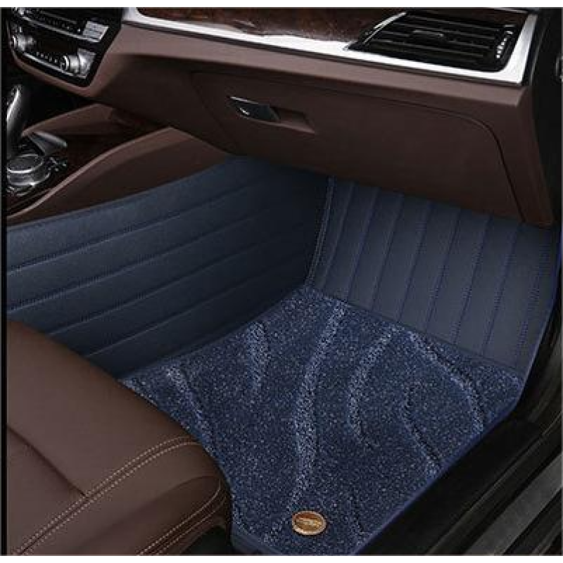 Suitable For BMW Full Encircling Car Floor Mat Leather Plus Star Blanket-Blue