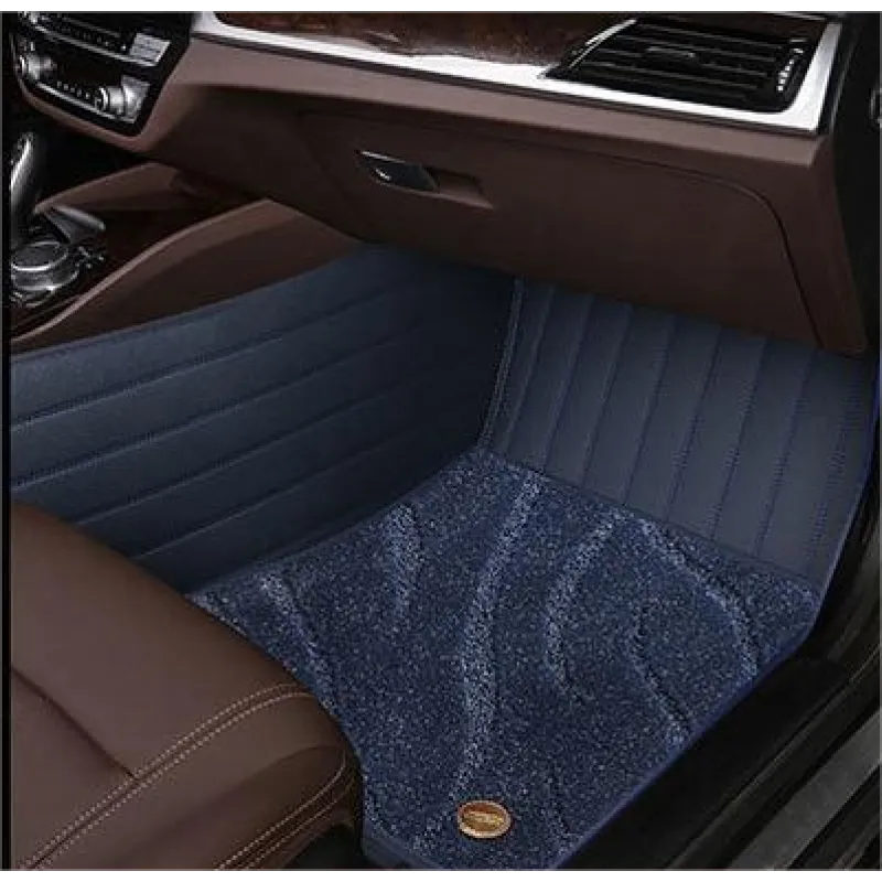 Suitable For BMW Full Encircling Car Floor Mat Leather Plus Star Blanket-Blue