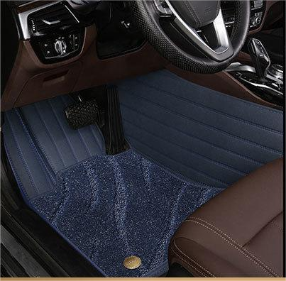 Suitable For Ford Full Encircling Car Floor Mat Leather Plus Star Blanket-Blue
