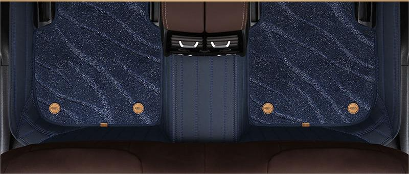Suitable For Ford Full Encircling Car Floor Mat Leather Plus Star Blanket-Blue