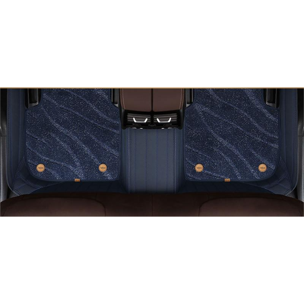 Suitable For BMW Full Encircling Car Floor Mat Leather Plus Star Blanket-Blue