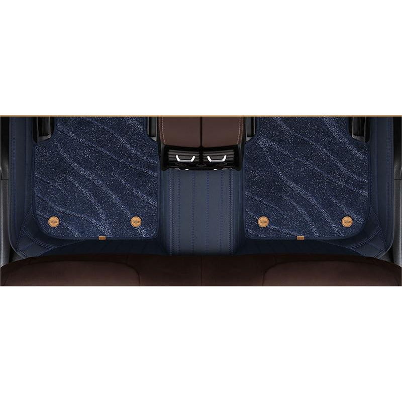 Suitable For BMW Full Encircling Car Floor Mat Leather Plus Star Blanket-Blue