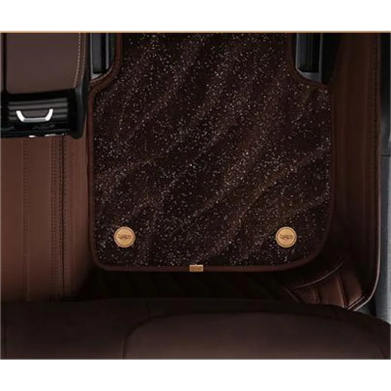 Suitable For  Audi Full Encircling Car Floor Mat Leather Plus Star Blanket-Coffee