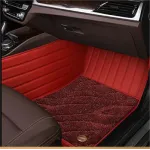 Suitable For BMW Full Encircling Car Floor Mat Leather Plus Star Blanket-Deep Red