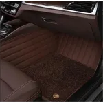 Suitable for Benz Fully Enclosed Car Floor Mats Made of Genuine Leather and Imitation Cashmere-Coffee