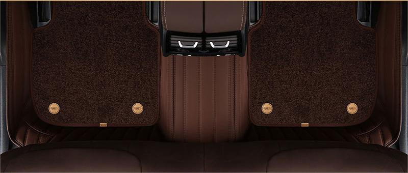 Suitable for Benz Fully Enclosed Car Floor Mats Made of Genuine Leather and Imitation Cashmere-Coffee