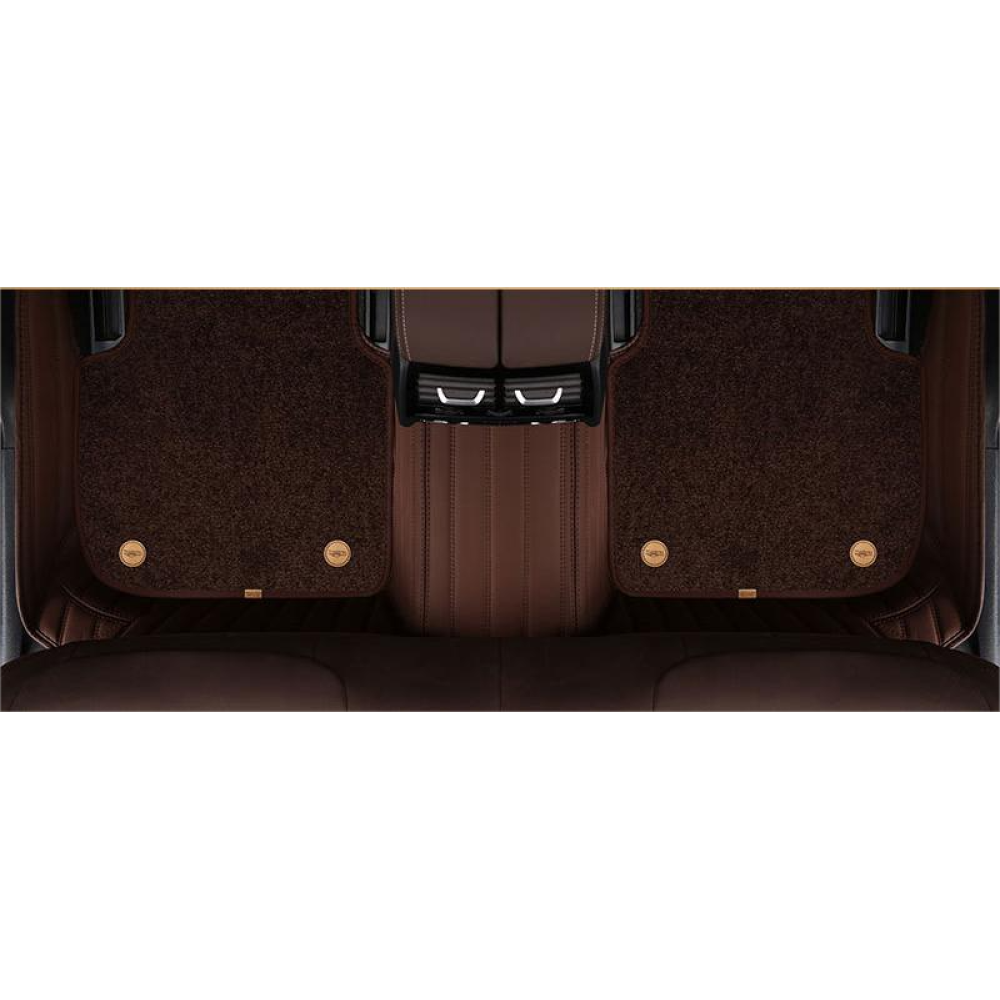 Suitable for Benz Fully Enclosed Car Floor Mats Made of Genuine Leather and Imitation Cashmere-Coffee