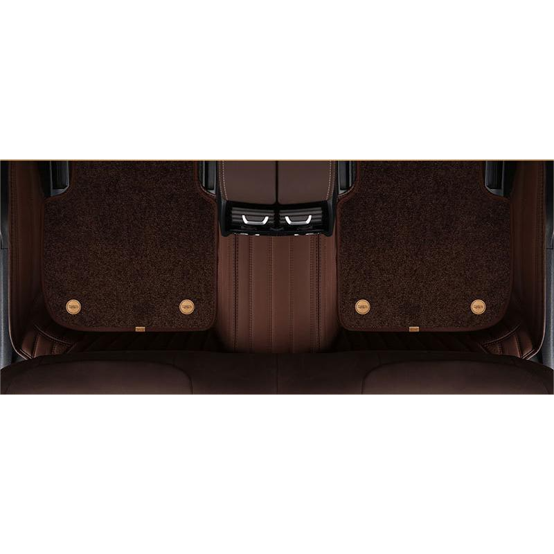 Suitable for Benz Fully Enclosed Car Floor Mats Made of Genuine Leather and Imitation Cashmere-Coffee