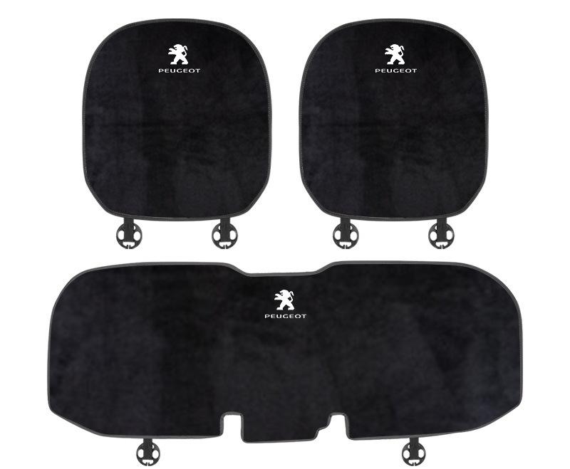 Suitable For Peugeot Car Flannel Back Cushion Seat Cushion Black
