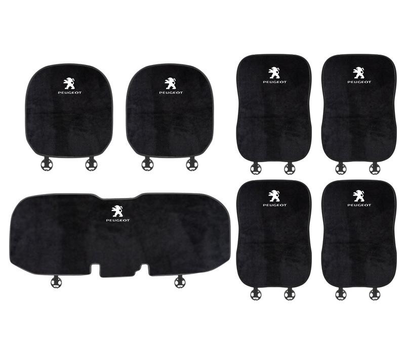 Suitable For Peugeot Car Flannel Back Cushion Seat Cushion Black