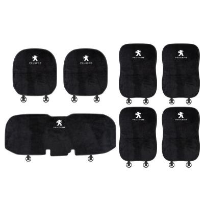 Suitable For Peugeot Car Flannel Back Cushion Seat Cushion Black 01