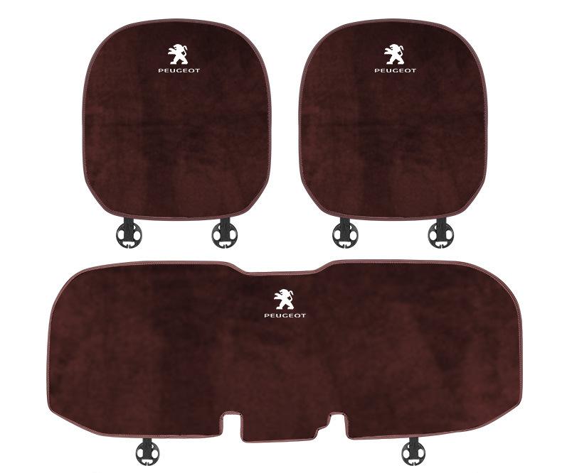 Suitable For Peugeot Car Flannel Back Cushion Seat Cushion Brown