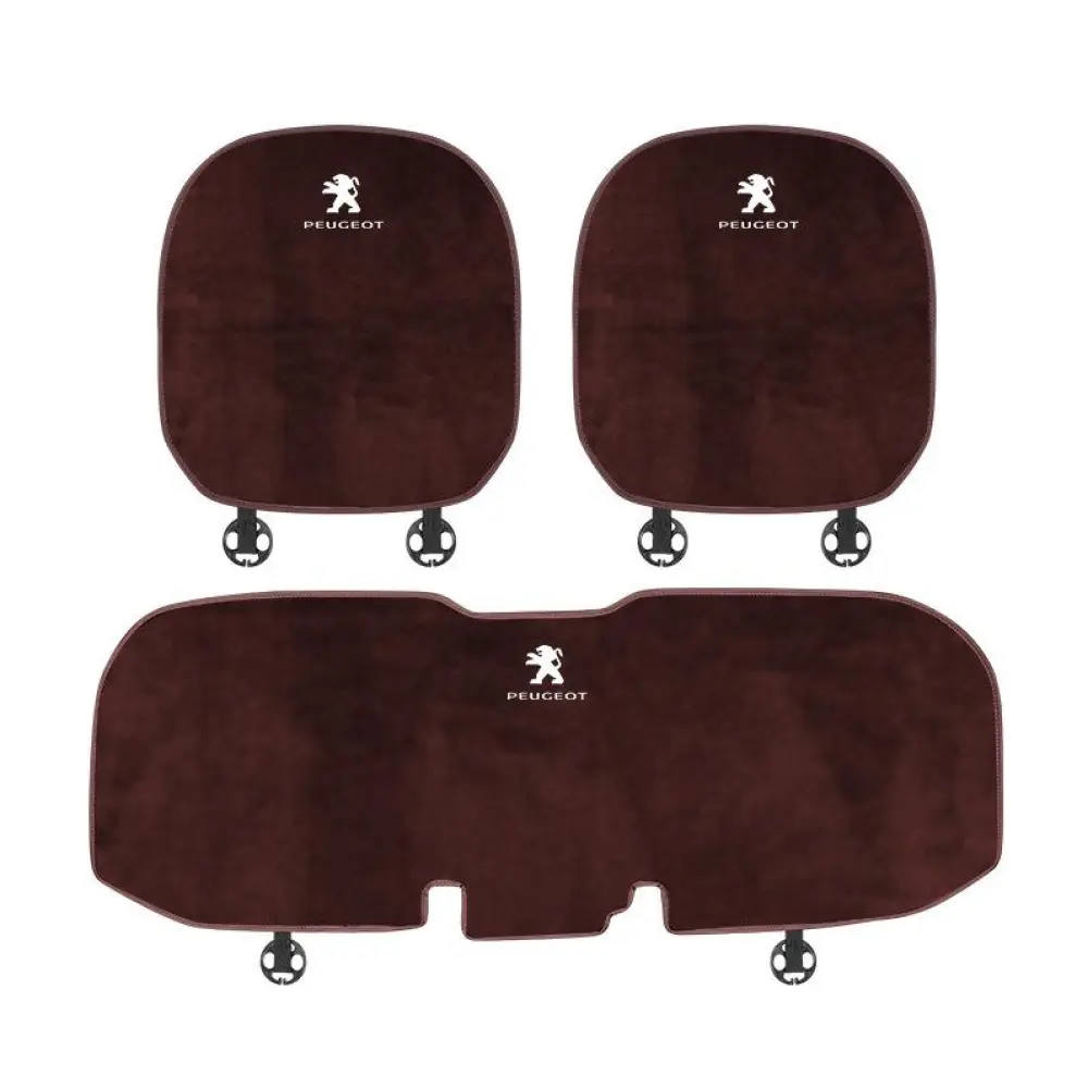 Suitable For Peugeot Car Flannel Back Cushion Seat Cushion Brown