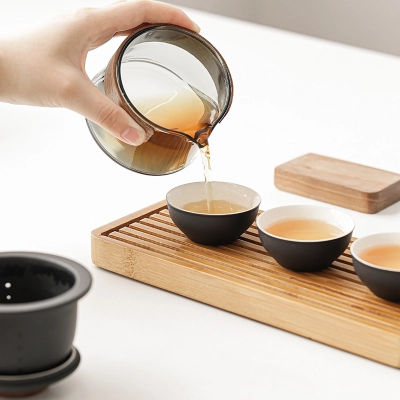 Wooden Anti-Scalding Handle Portable Car Tea Gift Set 02