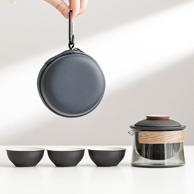 Wooden Anti-Scalding Handle Portable Car Tea Gift Set