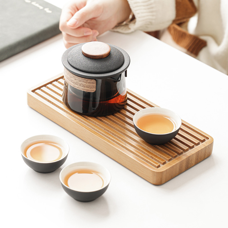 Wooden Anti-Scalding Handle Portable Car Tea Gift Set