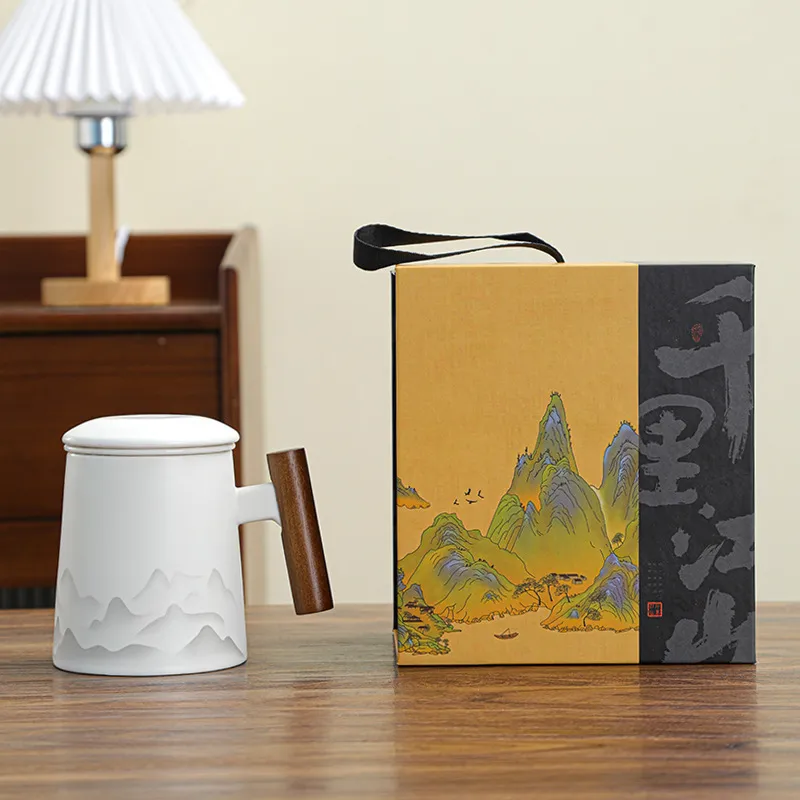 Wooden Handle Portable Car Tea Gift Set