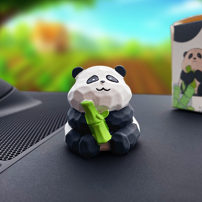 Carved Wooden Panda Decoration - Holding Bamboo review de