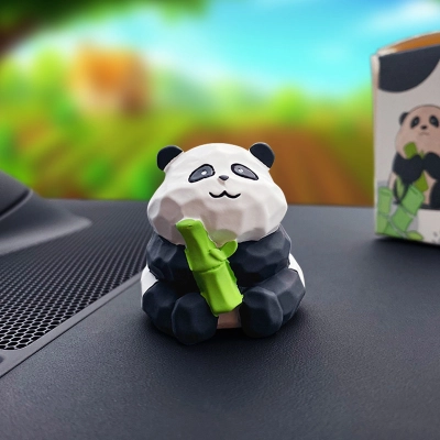 Carved Wooden Panda Decoration - Holding Bamboo review de
