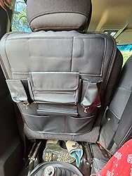 Leather Car Seat Storage Hanging Bag Black review to