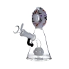 Cheap Glass Bubbler Beaker Bong Portable Dab Rig Donut Water Pipe W/ Showerhead Perc