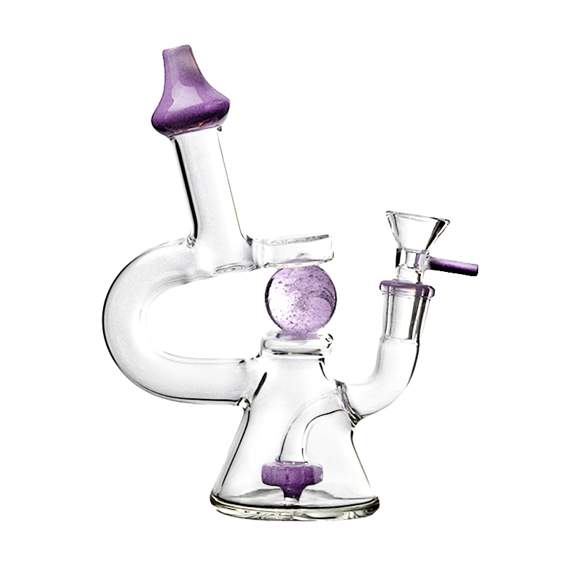 Cheap Glow In The Dark Spinning Ball Glass Bubble Bongs Showerhead Mini Dab Rigs 