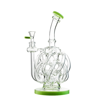Best 12 Tubes Waterfall Glass Recycler Bongs Vortex Cyclone Dab Rigs  01
