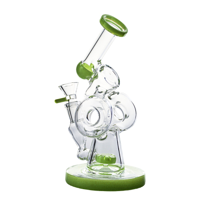8 Inch Glass Beaker Bong Recycler Dab Rig Sidecar Bubbler Donut Showerhead Perc Water Pipe 01