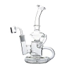8 Inch Cheap Klein Recycler Dab Rig Clear Glass Bong Water Pipe