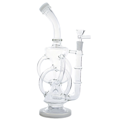 Cool Clear Glass Recycler Bong Inline Perc Water Pipe Dab Rig 01