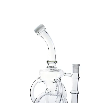 Cool Clear Glass Recycler Bong Inline Perc Water Pipe Dab Rig 02