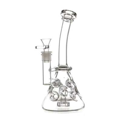 10 Inch Faberge Egg Swiss Perc Clear Glass Beaker Bongs Showerhead Best Small Mini Dab Rigs 01