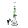 Cool Freeze Pipe Beaker Bong Coil Perc Green Glass Waterpipe